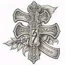 Bible verse 2 timothy 1:7 and a cross tattoo design idea