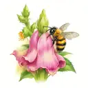  foxglove with A bumblebee   tattoo design idea