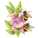  foxglove with A bumblebee   tattoo design idea