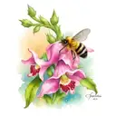  foxglove with A bumblebee   tattoo design idea