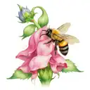  foxglove with A bumblebee   tattoo design idea