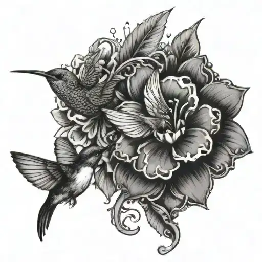 I want my tattoo to say Kalena and Liliana. I also want it to add a shadow of a humming bird in the background  tattoo design idea