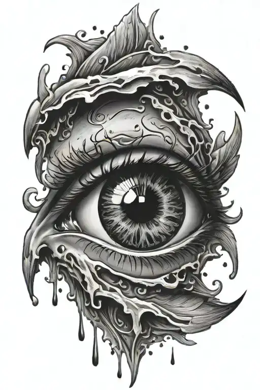 bleeding eye tattoo design idea