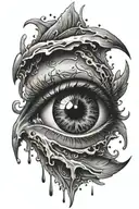 bleeding eye tattoo design idea