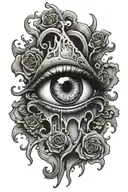 bleeding eye tattoo design idea