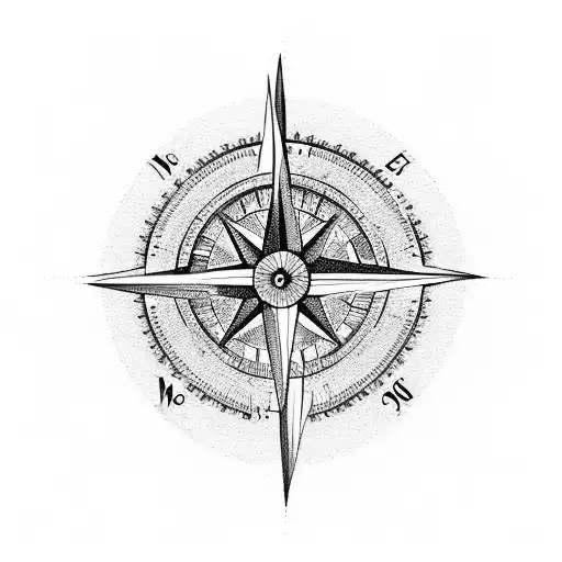 Create a design of a compass with a heart as the center, symbolizing family as the guiding force tattoo design idea