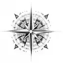 Create a design of a compass with a heart as the center, symbolizing family as the guiding force tattoo design idea
