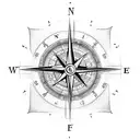 Create a design of a compass with a heart as the center, symbolizing family as the guiding force tattoo design idea