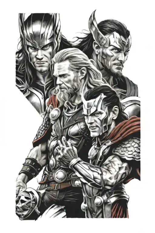 thor and loki tattoo design idea