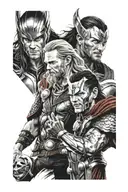 thor and loki tattoo design idea