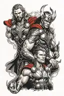 thor and loki tattoo design idea