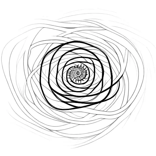 A mesmerizing spiral intertwined with wisps of smoke tattoo design idea