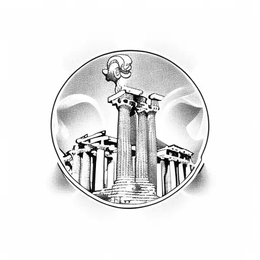 greek architecture  tattoo design idea
