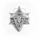 greek architecture  tattoo design idea