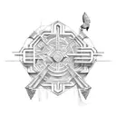 greek architecture  tattoo design idea