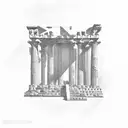 greek architecture  tattoo design idea