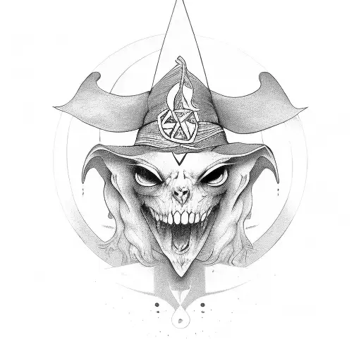 witch high priestess symbols tattoo design idea