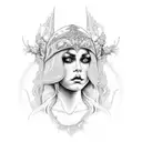 high priestess witch  tattoo design idea