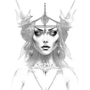 high priestess witch  tattoo design idea