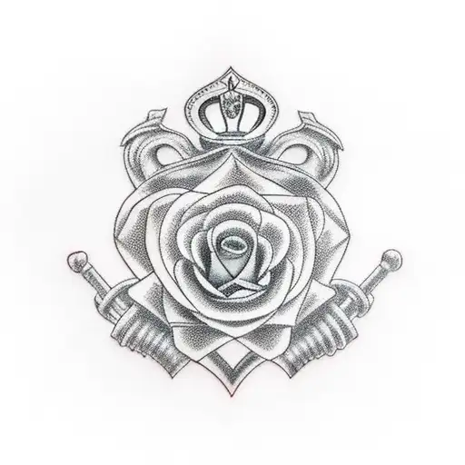 roses and claddagh tattoo design idea