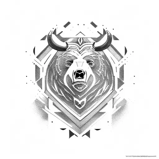 Bear bull tattoo design idea