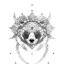 Bear bull tattoo design idea