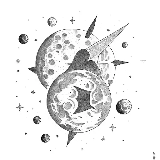 Shoot For The Stars, Land On The Moon tattoo design idea