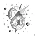 Shoot For The Stars, Land On The Moon tattoo design idea
