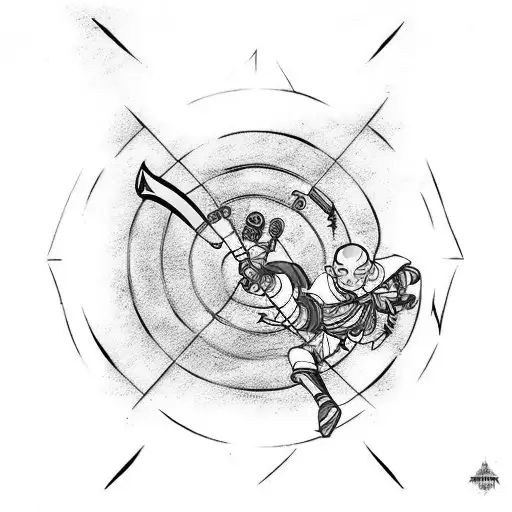 Avatar the legend of aang mixed with archery and with tardis tattoo design idea