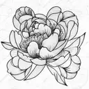Peony tattoo design idea