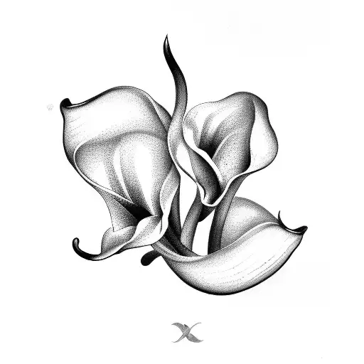 calla Lilly 3 hearts infinity symbol tattoo design idea