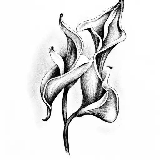 calla Lilly 3 hearts infinity symbol tattoo design idea