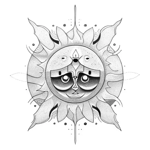 Sun and Moon tattoo design idea