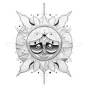 Sun and Moon tattoo design idea