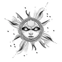 Sun and Moon tattoo design idea