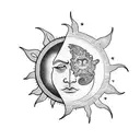 Sun and Moon tattoo design idea