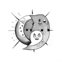 Sun and Moon tattoo design idea