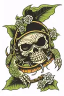 skull turtle tattoo design idea