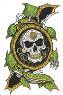 skull turtle tattoo design idea