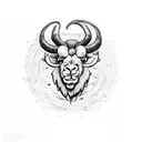 Angry Ram in a circle tattoo design idea