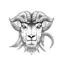 Angry Ram in a circle tattoo design idea