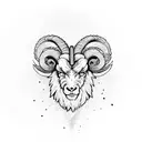 Angry Ram in a circle tattoo design idea