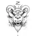 Angry Ram Bad moon tattoo design idea