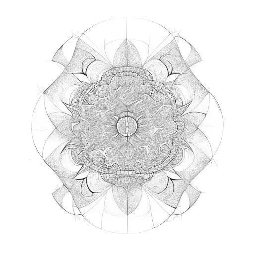 natural fractal tattoo design idea