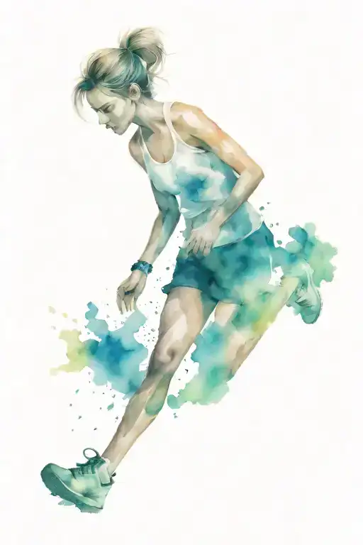 runner girl tattoo design idea