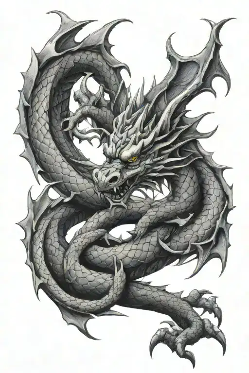 dragon coiled tattoo design idea