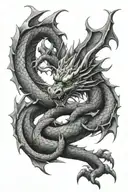 dragon coiled tattoo design idea