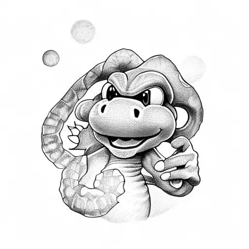 yoshi carrying plantains tattoo design idea