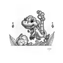yoshi carrying plantains tattoo design idea