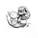 yoshi carrying plantains tattoo design idea